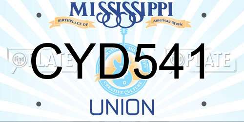 CYD541 Mississippi License Plate