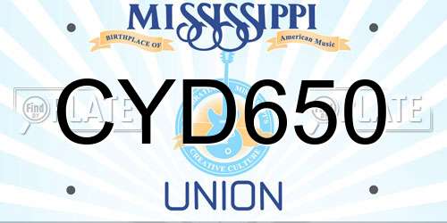 CYD650 Mississippi License Plate