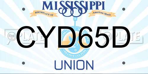 CYD65D Mississippi License Plate