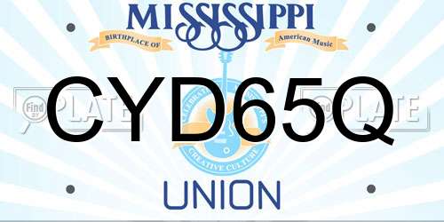 CYD65Q Mississippi License Plate