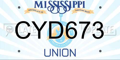 CYD673 Mississippi License Plate