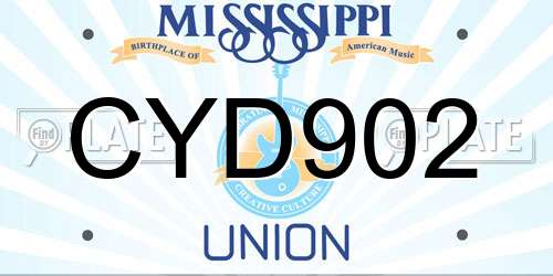 CYD902 Mississippi License Plate