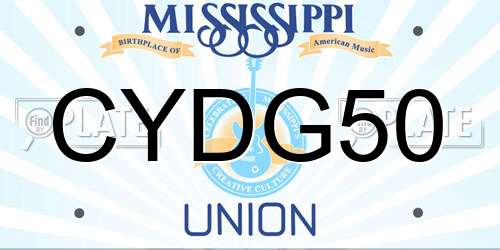 CYDG50 Mississippi License Plate