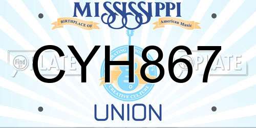 CYH867 Mississippi License Plate