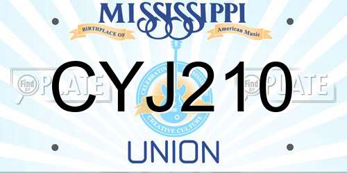 CYJ210 Mississippi License Plate
