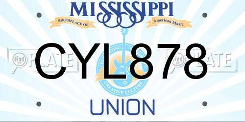 CYL878 Mississippi License Plate