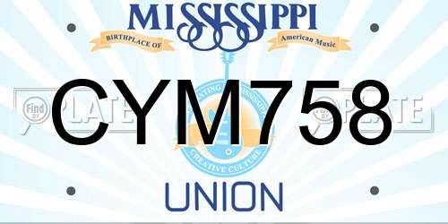 CYM758 Mississippi License Plate