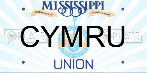CYMRU Mississippi License Plate