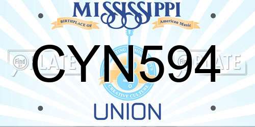 CYN594 Mississippi License Plate