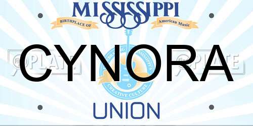 CYNORA Mississippi License Plate
