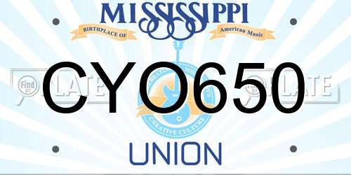 CYO650 Mississippi License Plate