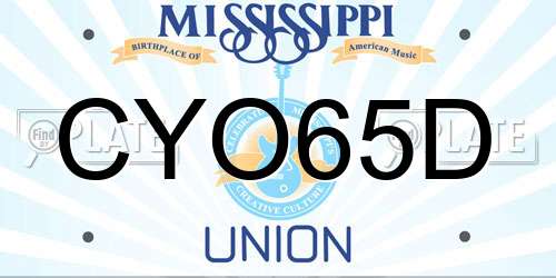 CYO65D Mississippi License Plate