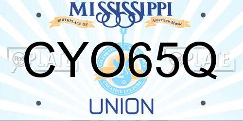 CYO65Q Mississippi License Plate