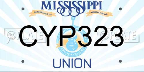 CYP323 Mississippi License Plate