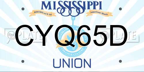 CYQ65D Mississippi License Plate