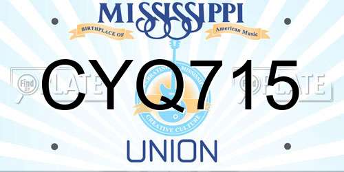 CYQ715 Mississippi License Plate