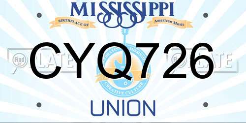 CYQ726 Mississippi License Plate