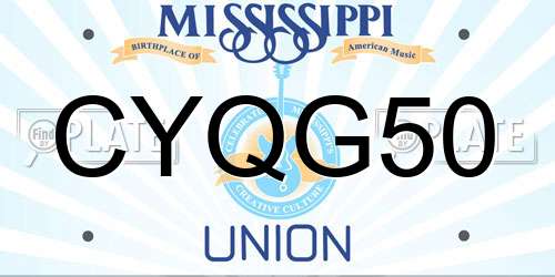 CYQG50 Mississippi License Plate