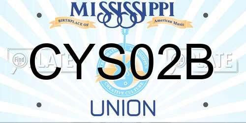 CYS02B Mississippi License Plate