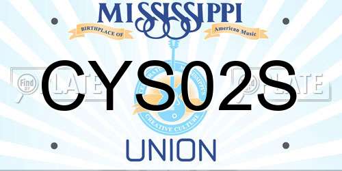 CYS02S Mississippi License Plate