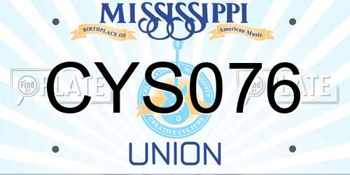 CYS076 Mississippi License Plate
