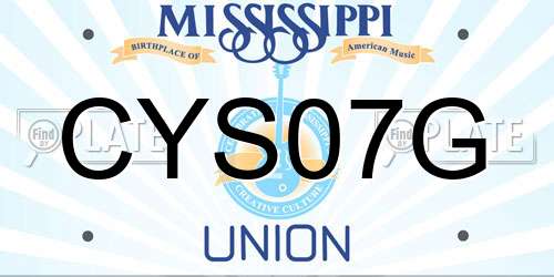 CYS07G Mississippi License Plate
