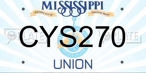 CYS270 Mississippi License Plate