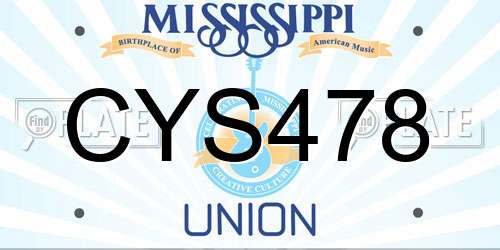 CYS478 Mississippi License Plate