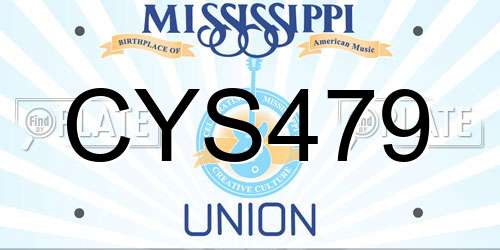 CYS479 Mississippi License Plate