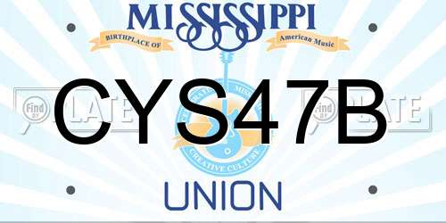 CYS47B Mississippi License Plate