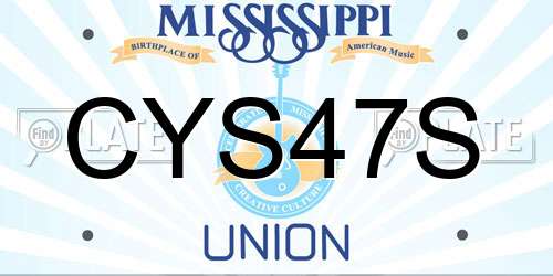 CYS47S Mississippi License Plate