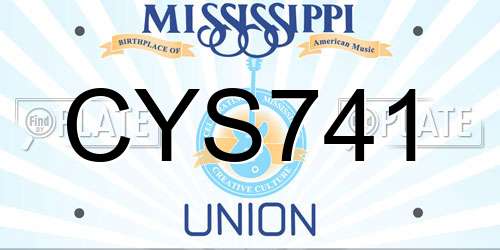 CYS741 Mississippi License Plate