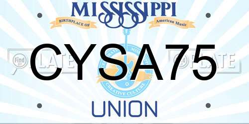 CYSA75 Mississippi License Plate