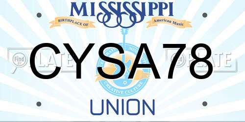CYSA78 Mississippi License Plate