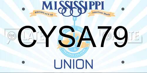 CYSA79 Mississippi License Plate