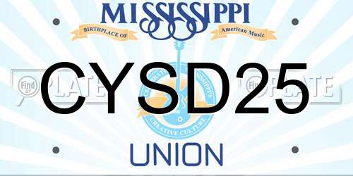 CYSD25 Mississippi License Plate