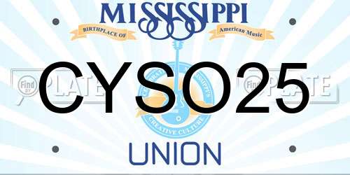 CYSO25 Mississippi License Plate