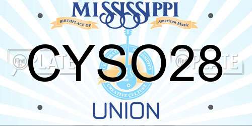 CYSO28 Mississippi License Plate
