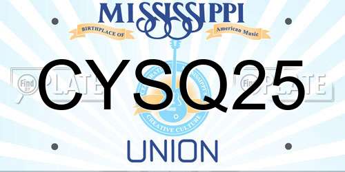 CYSQ25 Mississippi License Plate