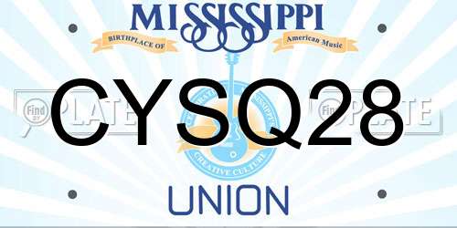 CYSQ28 Mississippi License Plate