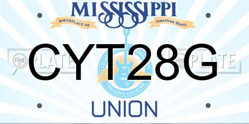 CYT28G Mississippi License Plate