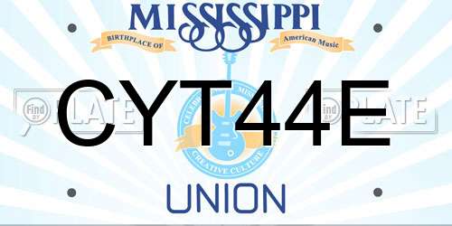 CYT44E Mississippi License Plate