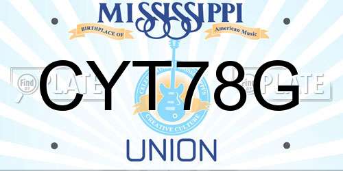 CYT78G Mississippi License Plate