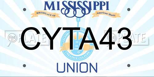 CYTA43 Mississippi License Plate