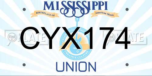 CYX174 Mississippi License Plate