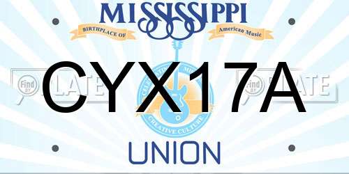 CYX17A Mississippi License Plate