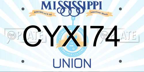 CYXI74 Mississippi License Plate