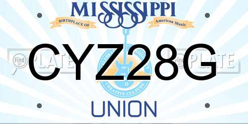 CYZ28G Mississippi License Plate