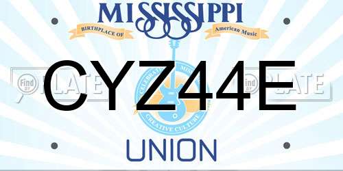 CYZ44E Mississippi License Plate
