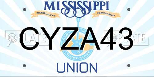 CYZA43 Mississippi License Plate